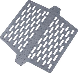 OEM Alfombrilla De Silicona De Doble Ranura Para Fregadero, Protector De Encimera De Cocina Resistente Al Calor, Dise&ntilde;o Antideslizante, Color Gris