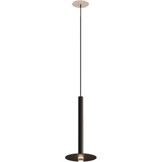 Leds - C4 Lámpara Colgante de Techo de Diseño Minimalista con Luz led 3.2W 169lm. Lámpara Suspendida con Luz Cálida 2700K. Florón Empotrable. Color Negro Mate