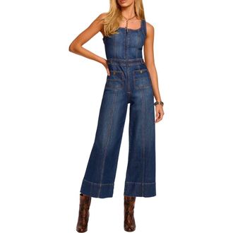 Ramy Brook Janet Cotton Blend Denim Jumpsuit in Medium Wash at Nordstrom, Size 25