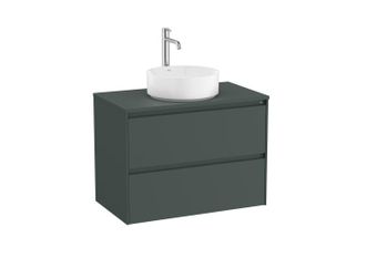 Roca Mueble Para Lavabo Centrado Sobre Encimera 800x460 Ona 2 Cajones Verde Mate
