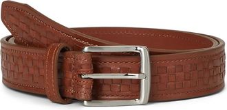 Johnston & Murphy Woven Center Lace Belt Mens Belts Brown : 42, Leather
