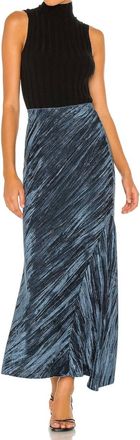 Free People Crushed Velvet Slip Maxi Skirt In Blue