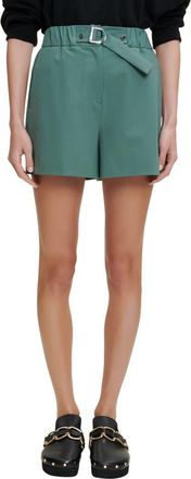Maje Ivillette Belted Shorts in Green at Nordstrom Rack, Size 2 Us / 34 Fr