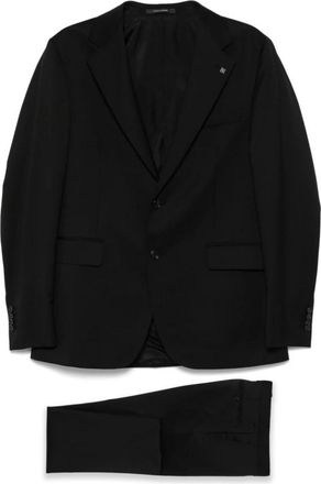 Tagliatore Kostuums, Heren, Zwart, L, Wol, Single Breasted Suit