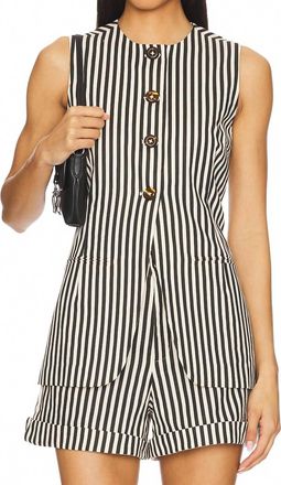 Simon Miller Del Mar Linen Vest In Black/macadamia