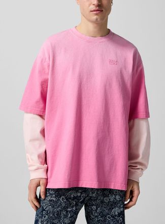 Ganni Mens Layered effect long-sleeve T-shirt