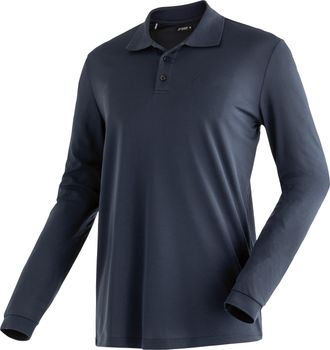 Maier Sports Langarm-Poloshirt MAIER SPORTS Ulrich L/S, Herren, Gr. 4XL, blau (dunkelblau), 100% Polyester, Shirts Langarm-Poloshirt, Herren Polo langarm, leichtes