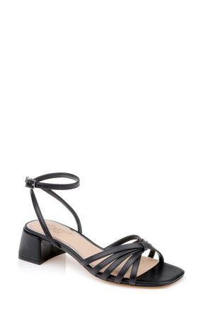 Badgley Mischka Pasco Ankle Strap Sandal in Black Leather at Nordstrom, Size 5.5