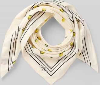 HUGO BOSS Tuch mit Allover-Muster Modell AURAIZE_90*90 in Offwhite, Gr&ouml;&szlig;e 1