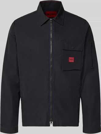 HUGO BOSS Regular Fit Hemdjacke aus Baumwoll-Mix Modell EMMOND in Black, Gr&ouml;&szlig;e XXL