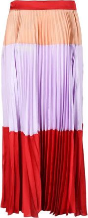 Twin-Set Multicolor Striped Polyester Midi Skirt