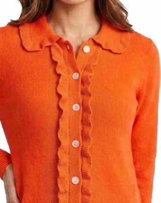 THML Clothing Ruffle Collar Sweater In Orange