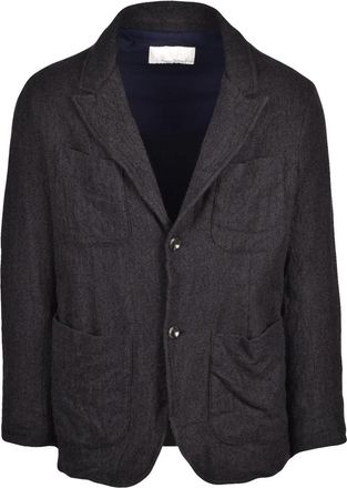 Original Vintage Style Grey Crinkled Virgin Wool Jacket