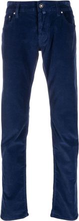 Jacob Cohen low-rise straight-leg corduroy trousers - men - Elastane/Cotton/Polyester/Cotton - 35 - Blue