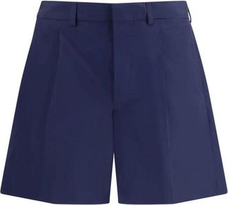 Prada Casual Shorts, male, Blue, Size: M Cotton Tailored Shorts