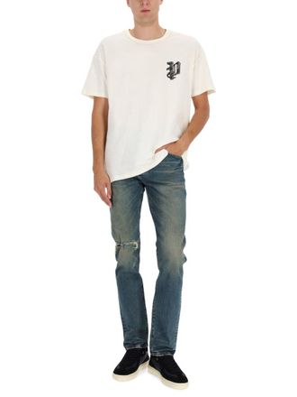 Purple Slim Fit Denim Jeans - Blue