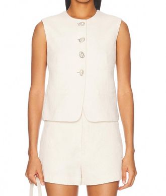 A.L.C. Georgie Button Vest In Pearl