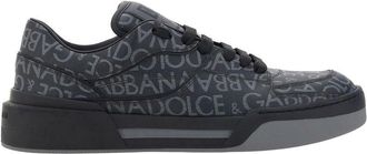 Dolce & Gabbana Black Cotton Low Top Mens Sneakers
