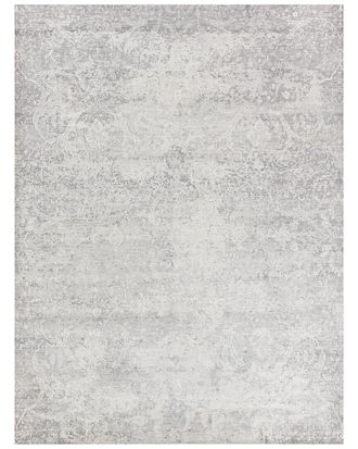 Exquisite Rugs Fine Pure Silk Hand-Knotted Silk Ivory Area Rug