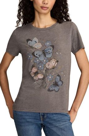 Lucky Brand Classic Floral Butterfly T-Shirt in Castlerock at Nordstrom, Size Xx-Large