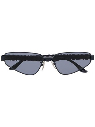 Balenciaga lettering logo sunglasses - unisex - Acetate/Metal (Other) - 61 - Blue