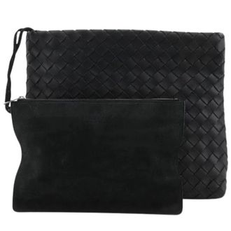 Bottega Veneta Pre-owned Classic Hydrology Leren Clutch Tas - Heren - Pre-owned - Zwart - Maat: ONE Size Leer