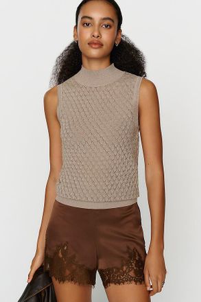 Scotch & Soda Pointelle Mock Neck Sweater