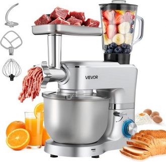 OEM Procesador De Alimentos El&eacute;ctrico Multifuncional, 1500 W, Bol De Acero Inoxidable 6 L Y Bol Para Mezclar 1,5 L, Con 6 Velocidades + P, Gancho Para Ama