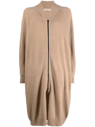 Fear of God logo patch zip-up cardi-coat - Neutrals