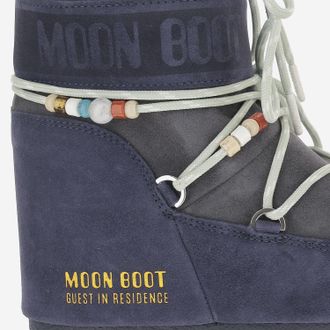 Moon Boot Womens Icon Low Boots Navy Leather