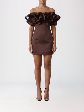 Elisabetta Franchi Mini Dress in Cr&ecirc;pe with Ruffles