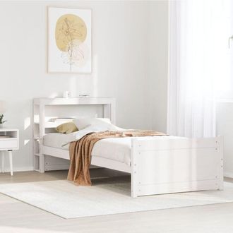 vidaXL Vidaxl - Bed Frame with Headboard without Mattress White 90x190 cm Single