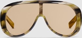 Gucci Rectangular Frame Sunglasses, Green