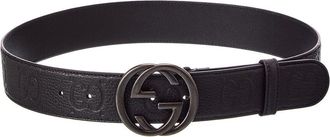 Gucci Jumbo Gg Embossed Leather Belt