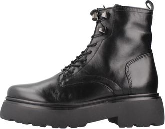 Mjus Botin Cordones - Dames - Veterlaarzen - Zwart - 37 EU - Leer - Schoenen