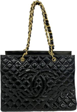 Chanel Black Patent Leather Tote Bag (Pre-Owned)