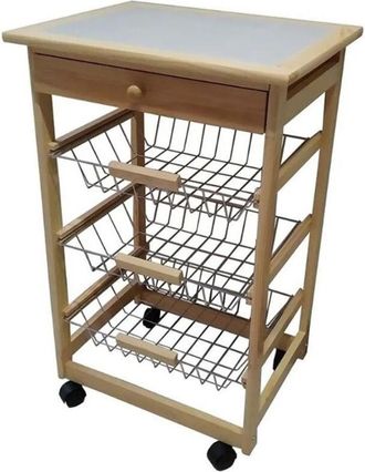 Wurko Verdulero Madera 3 Cajones Cullera 76x47 Cm, Verdulero Madera 3 Cajones Cullera. -marca:. -verdulero Compuesto De Tres Cestas De Color Madera Y Un Caj