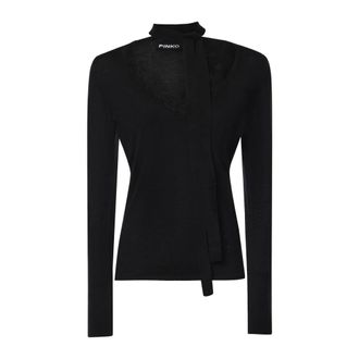 Pinko Pinko, Truien & Vesten, Dames, Zwart, XS, V-neck Truien