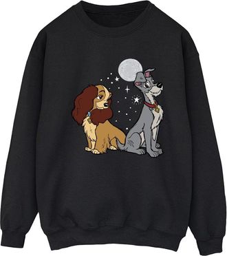 Disney Dames/Dames Lady And The Tramp Maan Sweatshirt (Zwart)
