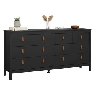 Dmora Dmora - Aparador Josette, Buf&eacute; De Sal&oacute;n, Aparador De Sal&oacute;n, Despensa De Cocina, 160x38 H80 Cm, Negro