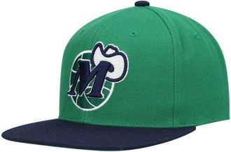 Mitchell & Ness Mens Mitchell & Ness Green/Navy Dallas Mavericks Hardwood Classics Team Two-Tone 2.0 Snapback Hat at Nordstrom