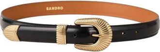 Sandro Leather belt in Black at Nordstrom, Size Medium
