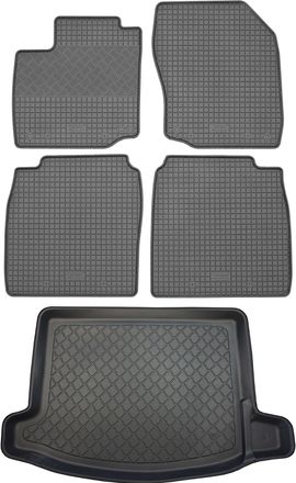 OEM Juego De Alfombrillas De Goma Para Coche Y Maletero Para Honda Civic Ix Hatchback (5 Puertas) De Marzo De 2012 A Febrero De 2017