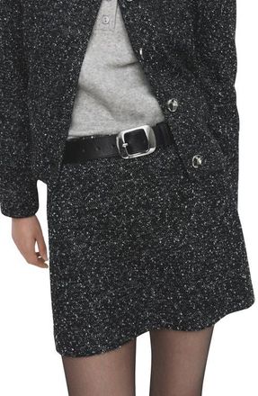 Mango Fleck Knit Skirt in Black at Nordstrom, Size X-Large