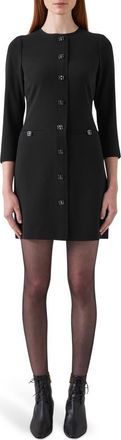 L.k. Bennett Claire Stretch Crepe Minidress in Black at Nordstrom, Size 16 Us