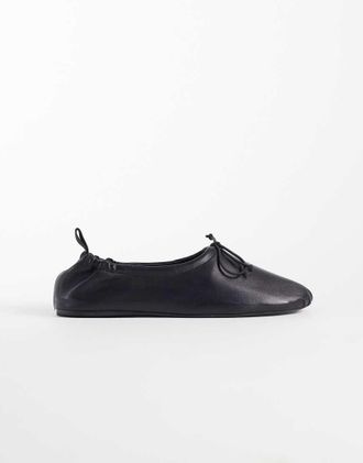 Arket Ballerine nere in pelle-Nero