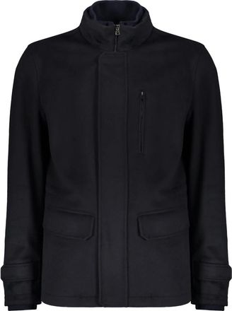 Herno Elegant jas met zakken - Heren - Winterjassen - Blauw - L - Wol - Jassen