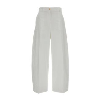 Alberto Biani Wide Trousers, female, White, Size: XS Wide Trousers