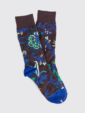 sacai Floral Pattern Stretch-Cotton Calf-High Socks