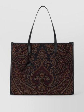 Etro paisley shopping shoulder bag dual handles